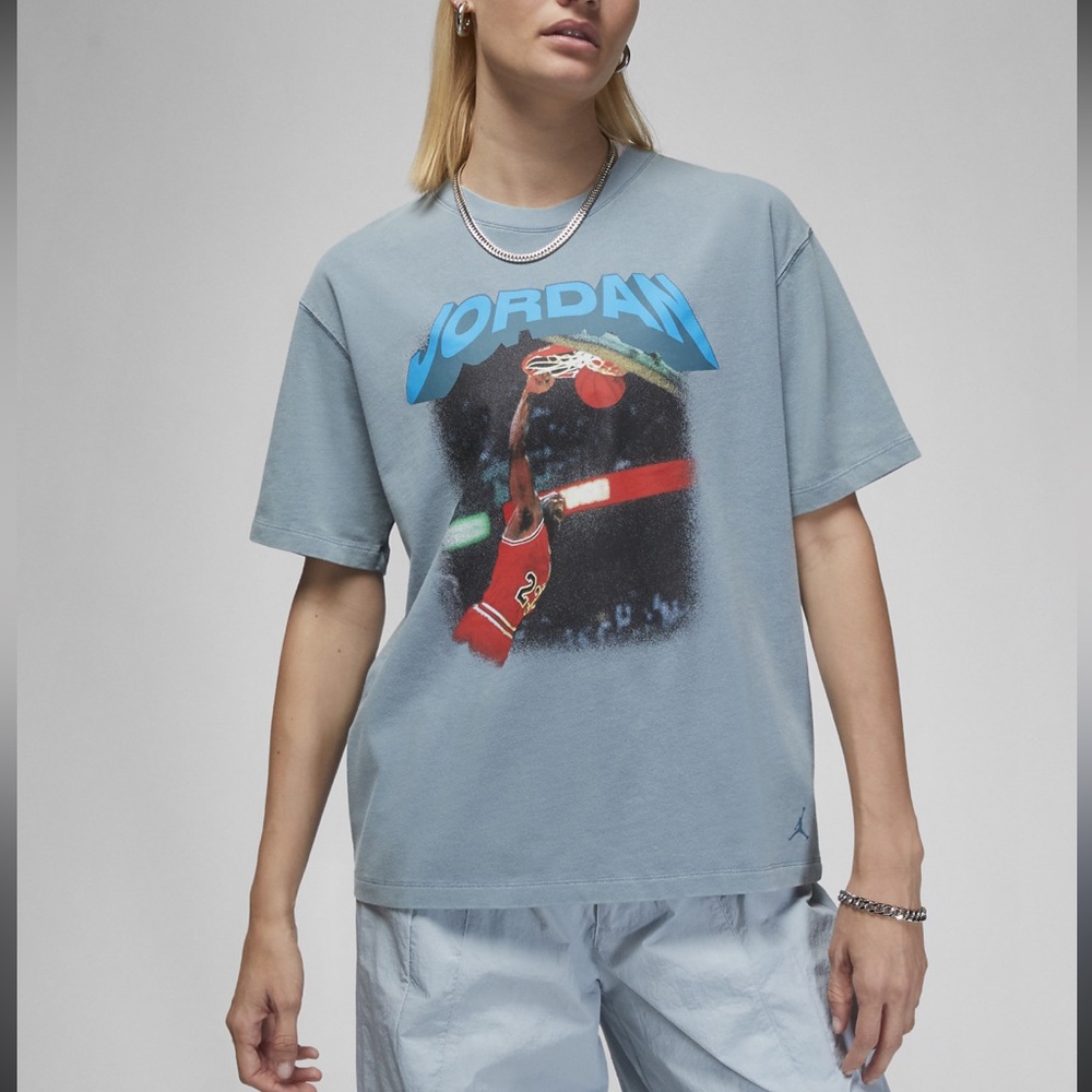 Nike Air Jordan (Her)itage Women’s Dunk Graphic Tee‎ Ozone Blue XS